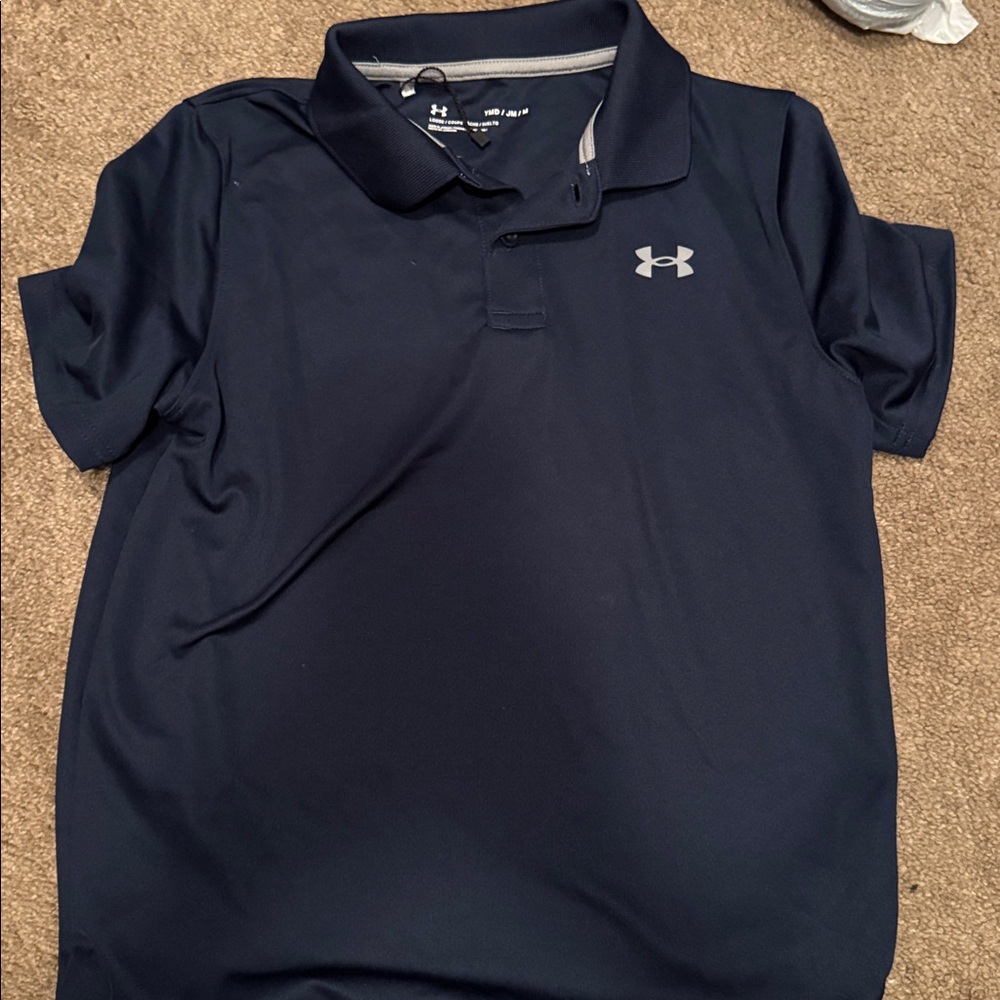 Under Armour Navy Polo Shirt boys medium